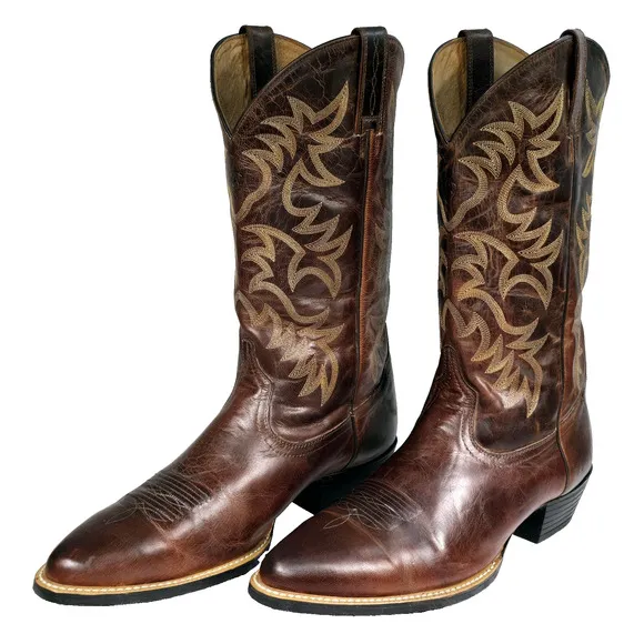 Ariat Heritage R Toe Mens Sz 15 D Distressed Brown Leather Western Cowboy Boots