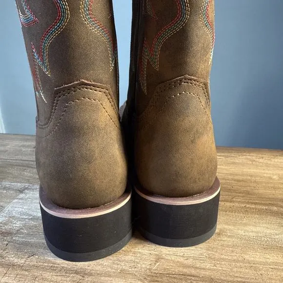 Ariat Ladies Delilah Square Toe Toasted Brown Western Boots 10018676 9.5B NWOB