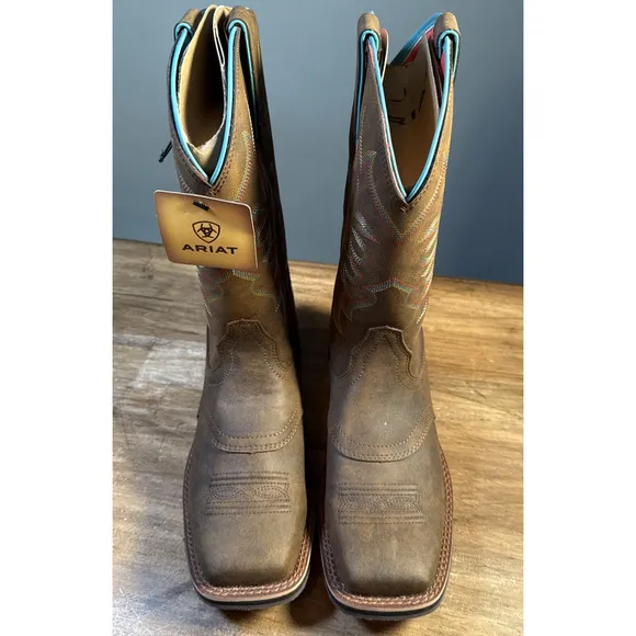 Ariat Ladies Delilah Square Toe Toasted Brown Western Boots 10018676 9.5B NWOB