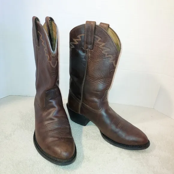 Ariat Sedona Lightly Distressed Brown Leather Western Boots size 9D