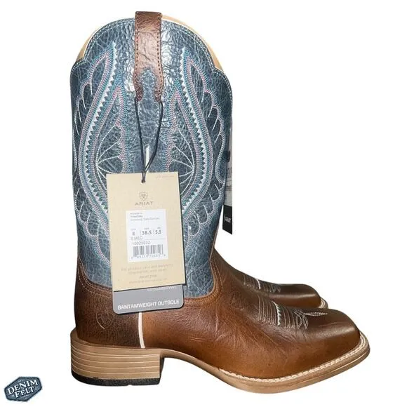 Ariat Women’s Brown/Gingersnap PrimeTime Square Toe Western Cowboy Boots | NEW!