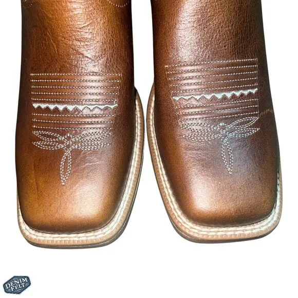 Ariat Women’s Brown/Gingersnap PrimeTime Square Toe Western Cowboy Boots | NEW!