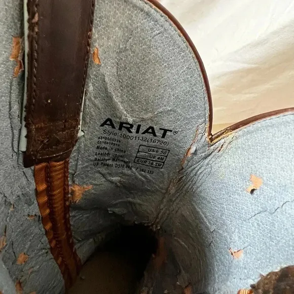 ARIAT WOMEN'S DRIFTWOOD PROBABY PERFORMANCE BOOTS ROUND TOE Women's Sz 6.5 FLAW