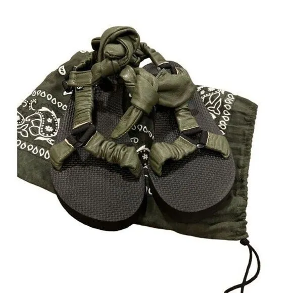 ARIZONA LOVE Womens Trekky Leather Sandals Size 41/US 11 Khaki Read Description