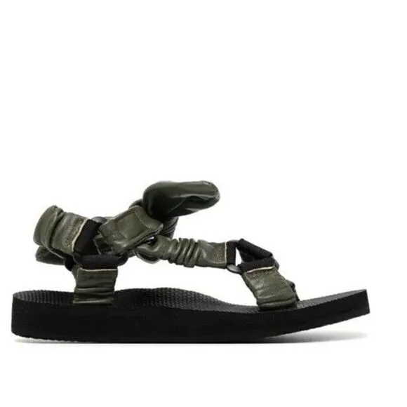 ARIZONA LOVE Womens Trekky Leather Sandals Size 41/US 11 Khaki Read Description