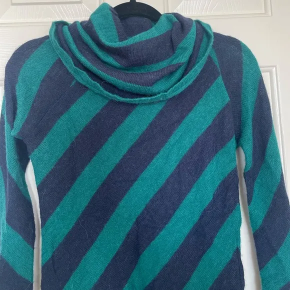 Armani Jeans vintage striped cowl neck sweater -wool, alpaca, acrylic blend | M