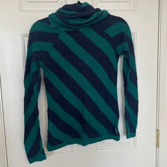 Armani Jeans vintage striped cowl neck sweater -wool, alpaca, acrylic blend | M