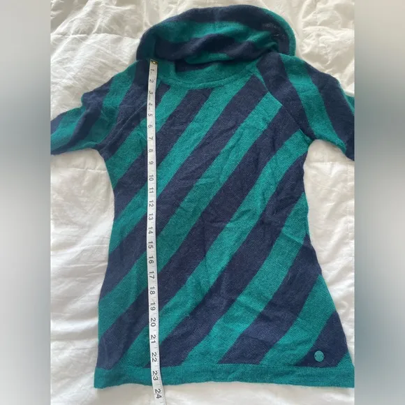 Armani Jeans vintage striped cowl neck sweater -wool, alpaca, acrylic blend | M