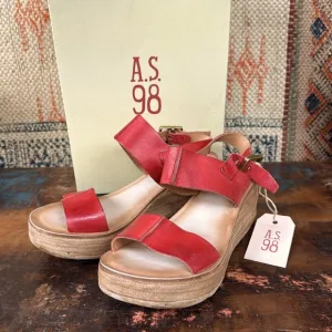 AS98 NIV Sandals in red leather. New in Box.
