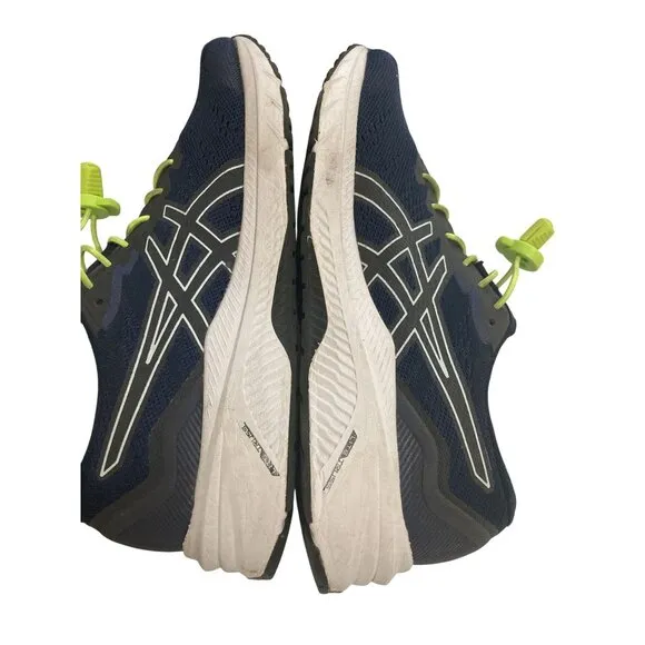 Asics Mens  Size 7.5 Navy Neon Green Laces Gel-Kayano 27 Running sneakers Shoes