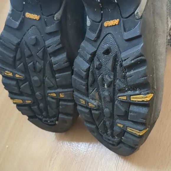 Asolo Atlantis Gore Tex Boots Womens Size 7.5 Gray Blue Hiking Travel