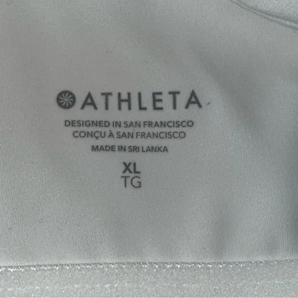 Athleta NWT White Cross-Front Crop Top sports bra Conscious Cut Out A-C XL