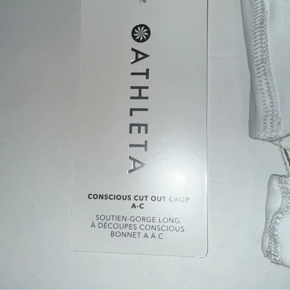 Athleta NWT White Cross-Front Crop Top sports bra Conscious Cut Out A-C XL