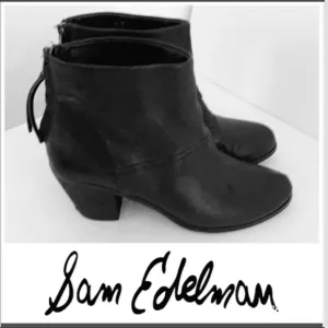 Authentic Sam Edelman black leather ankle boots 8