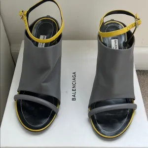 Balenciaga Women's Gray and Yellow Sandals