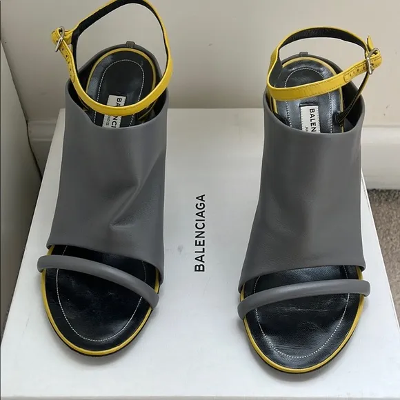 Balenciaga Women's Gray and Yellow Sandals