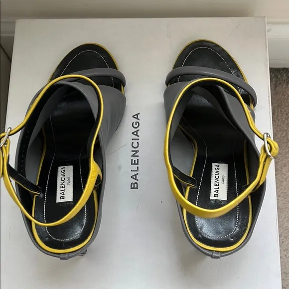 Balenciaga Women's Gray and Yellow Sandals