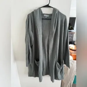 Barefoot Dreams Cozy Chic Lite Hooded Open Cardigan – Size 1X ✨