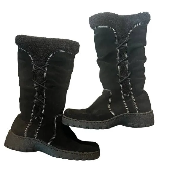 BASS Women's Zip Up BOOTS Upper Leather/Faux Fur Lined Size 6.5 M Miley 4415-001