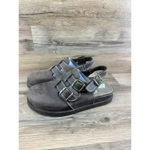Basswood Womens Wander Sandals Comfort Walking Slides Braided Brown Leat…