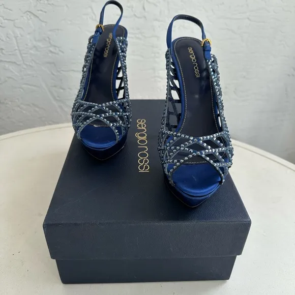 Beautiful crystal embellished Sergio Rossi sandals