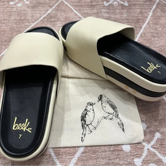 Beek Albatross Stripe Platform Sandals size 7