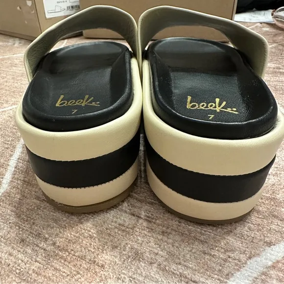 Beek Albatross Stripe Platform Sandals size 7