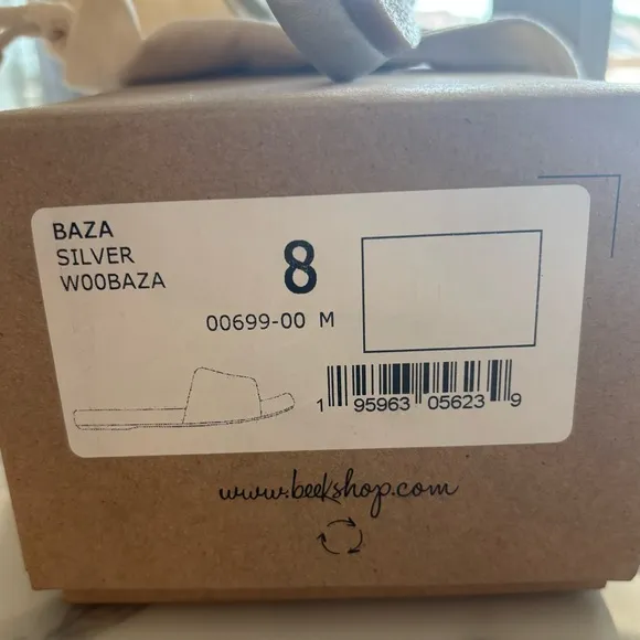 beek Baza Silver Sandal. New with box and dust bag.