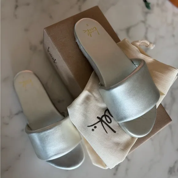 beek Baza Silver Sandal. New with box and dust bag.