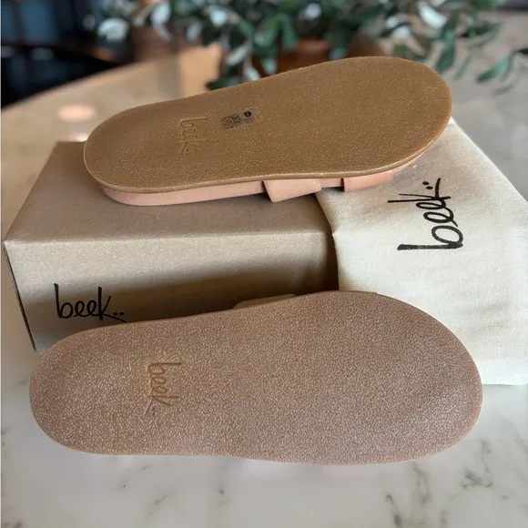 Beek Courser Leather Slide Sandals Honey Size 9 NEW