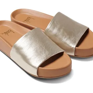 Beek gold Pelican leather platform sandals