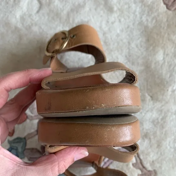 BEEK Swan Platform SandalHoney Neutral Size 8 US