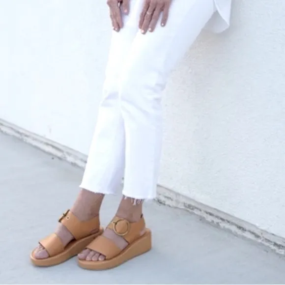 BEEK Swan Platform SandalHoney Neutral Size 8 US