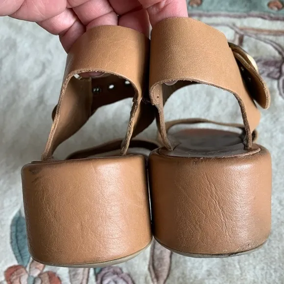 BEEK Swan Platform SandalHoney Neutral Size 8 US