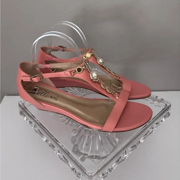 BELLINI Lynn Women’s Elegant Peach Wedge Sandals Size 10W NWOT