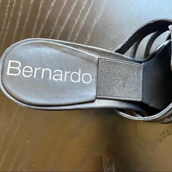 Bernardo Slide On Strappy Sandals, Stacked Heel, 6