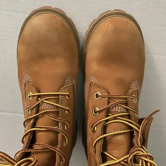 Big Kids Timberland 6&quot; FOLKSTONE Boots Junior size 3.5M camel Waterproof