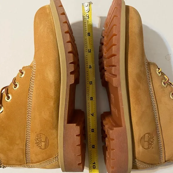 Big Kids Timberland 6&quot; FOLKSTONE Boots Junior size 3.5M camel Waterproof