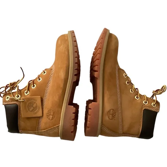 Big Kids Timberland 6&quot; FOLKSTONE Boots Junior size 3.5M camel Waterproof