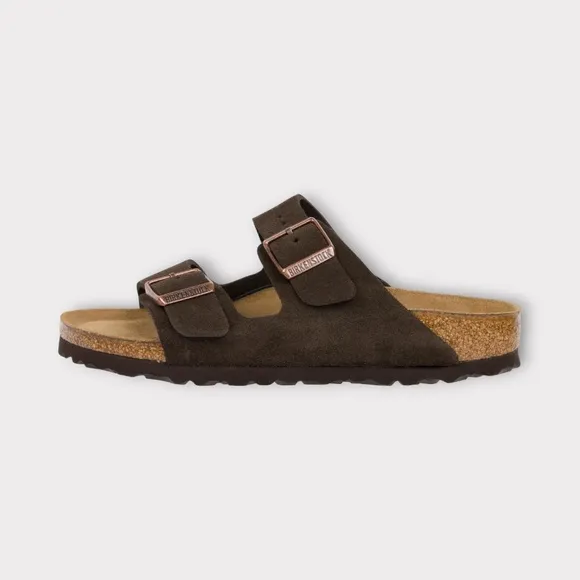 Birkenstock Arizona BS Unisex Slide Sandals in Mocha Suede. 0951311