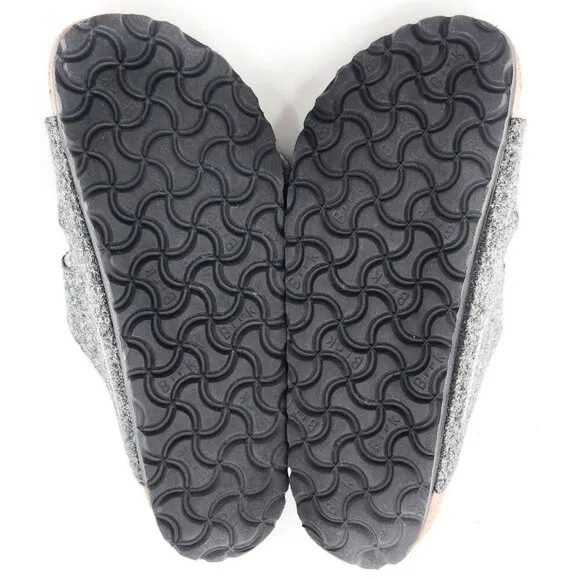 BIRKENSTOCK Arizona Rivet Wool Felt Doubleface Gray Sandals Regular Fit