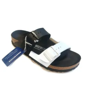 Birkenstock Arizona Split Birko-Flor Sandals Womens Size 5 Black White EU 36