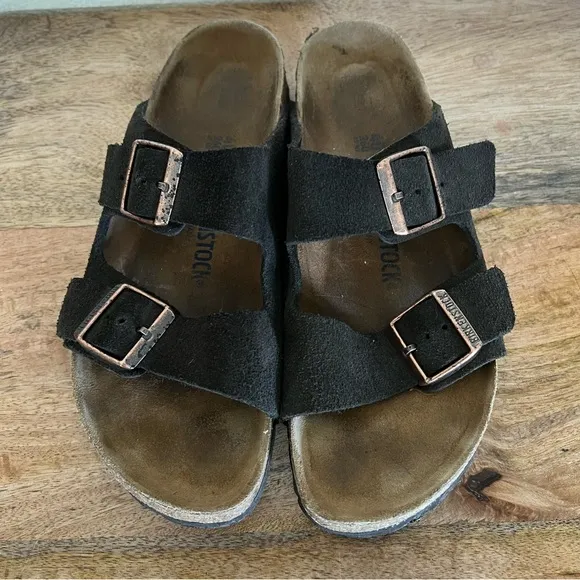 Birkenstock Arizona Suede Chocolate Brown Sandals Size 9-9.5