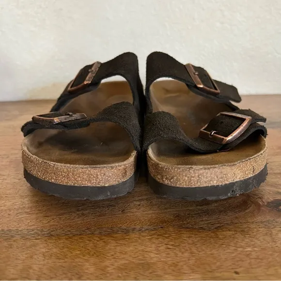 Birkenstock Arizona Suede Chocolate Brown Sandals Size 9-9.5
