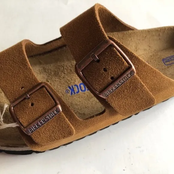 BIRKENSTOCK Arizona Suede Leather Soft footbed Sandals. Size: 9, 10, 12, 13