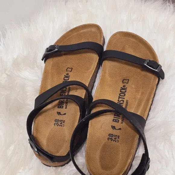 Birkenstock Black Daloa Sandals with Adjustable Straps Size 8.5 Like NEW
