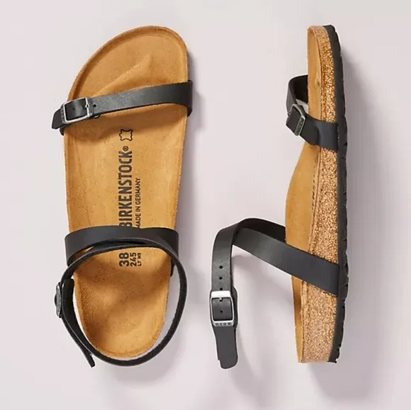 Birkenstock Black Daloa Sandals with Adjustable Straps Size 8.5 Like NEW
