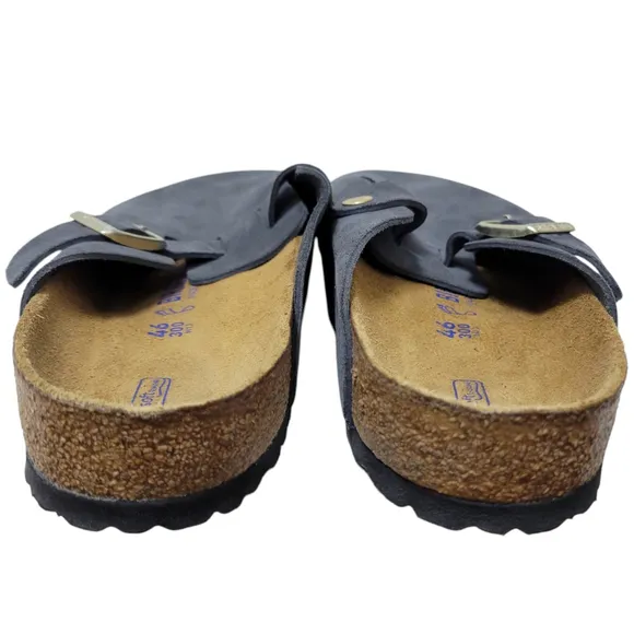 Birkenstock Boston Dark Gray Suede Soft Footbed Size 46 Excellent Condition