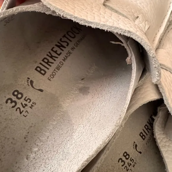 Birkenstock Buckley leather White clog sandals Sz 38 EU