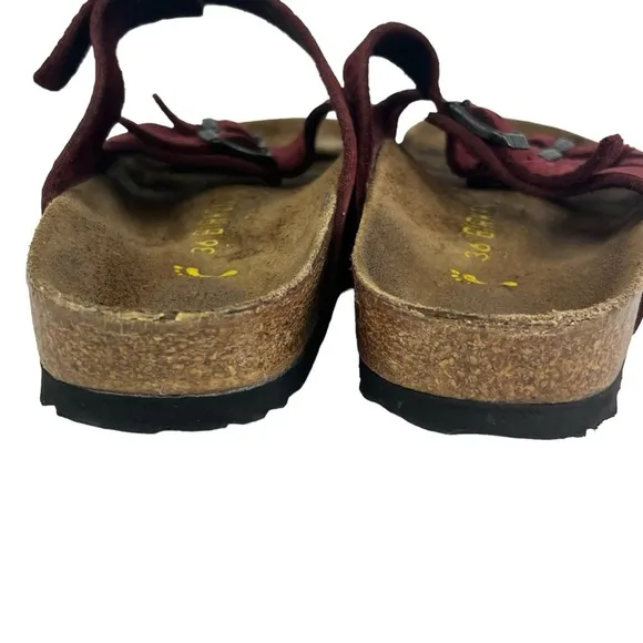 Birkenstock Florida Sandals Narrow Width Deep Red Leather Women's 36 US 5 - 5.5